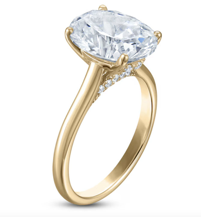 3 Carat Oval-Cut Lab-Created Diamond Engagement Ring in 18K Yellow Gold | SimplyIn Diamonds - Image 2